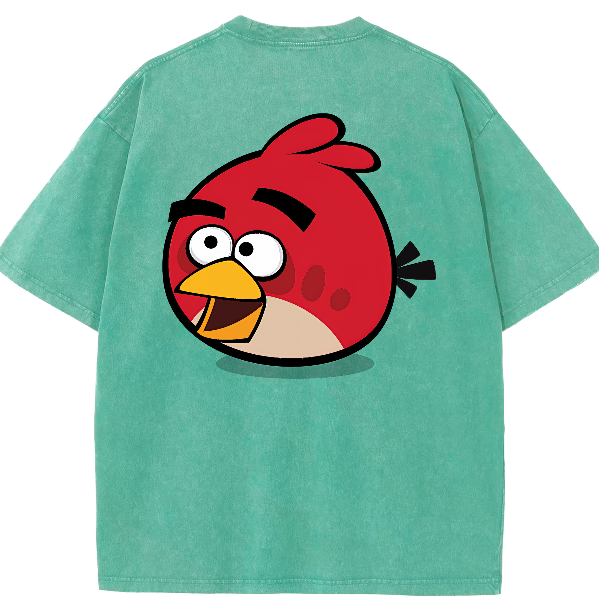 （画像用） Angry Birds アングリーバード 綿100% ヴィンテージ風 半袖Tシャツ（背面プリント）